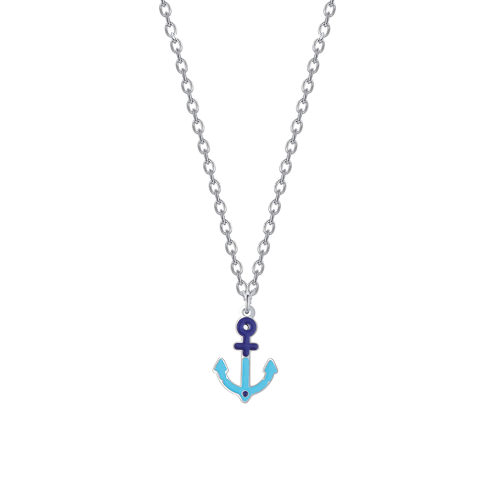 STEEL BABY NECKLACE WITH BLUE ANCHOR