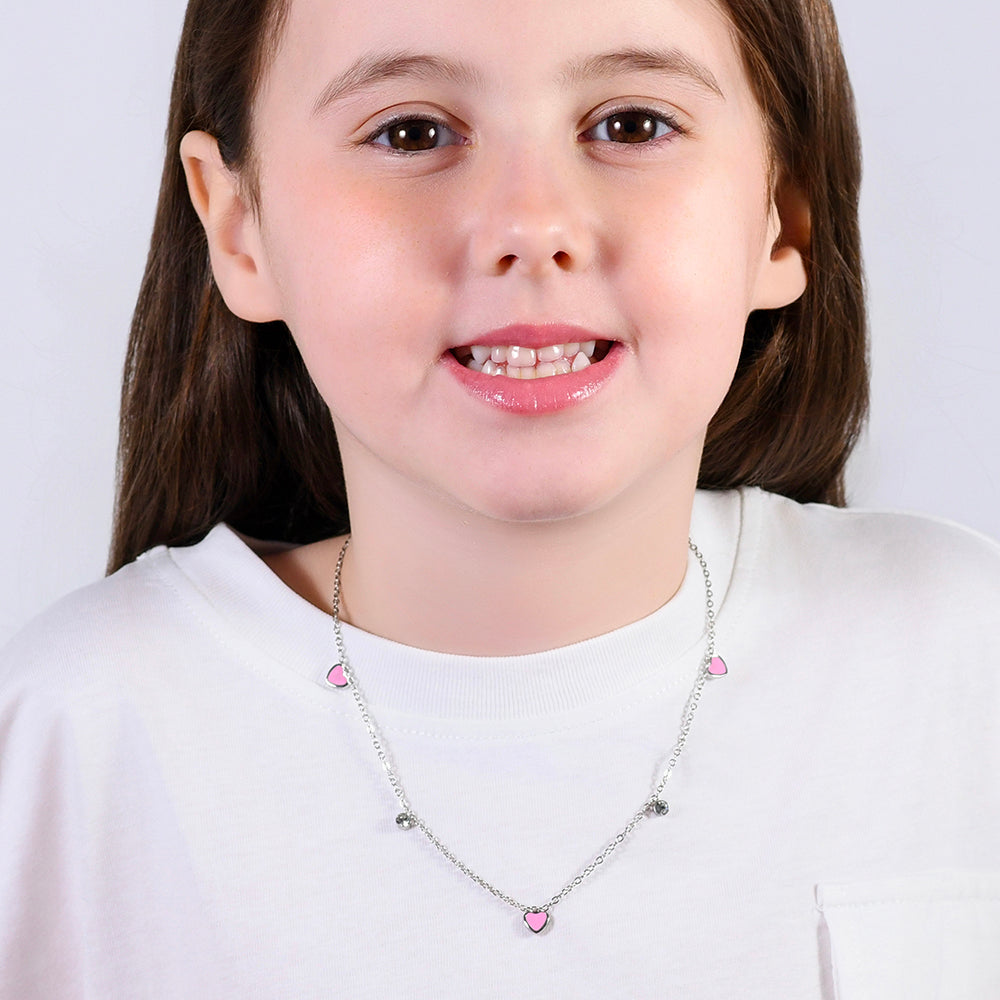 STEEL HEART GIRL NECKLACE