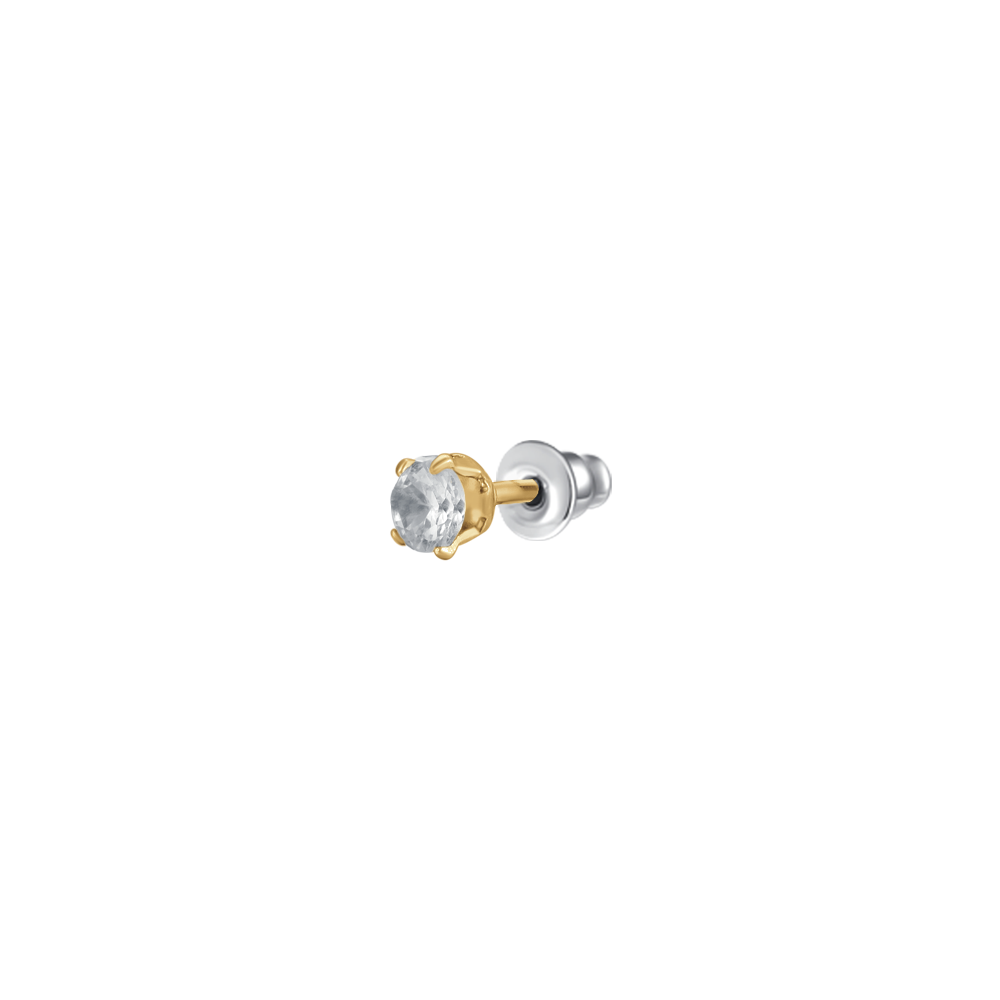 MONO ORECCHINO DONNA IN ACCIAIO IP GOLD CON ZIRCONE BIANCO