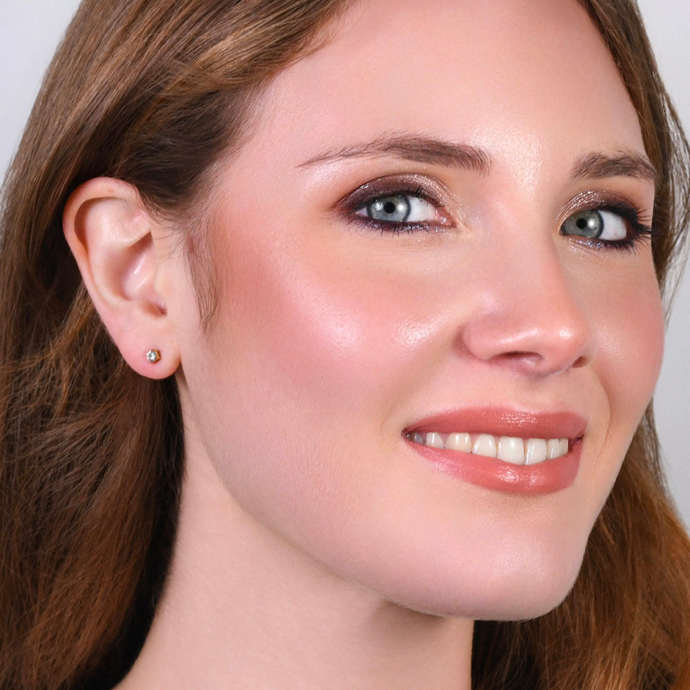 MONO ORECCHINO DONNA IN ACCIAIO IP GOLD CON ZIRCONE BIANCO