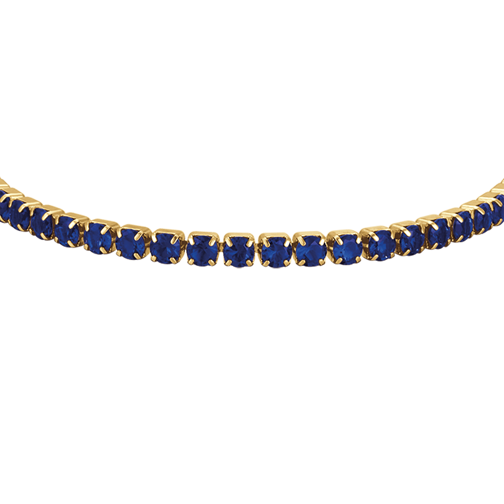 WOMEN'S TENNIS BRACELET IN IP GOLD STEEL WITH BLUE CRYSTALS Luca Barra