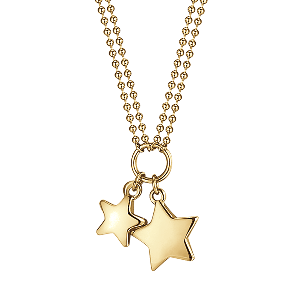 WOMAN'S NECKLACE IN STEEL IP GOLD WITH STARS Luca Barra