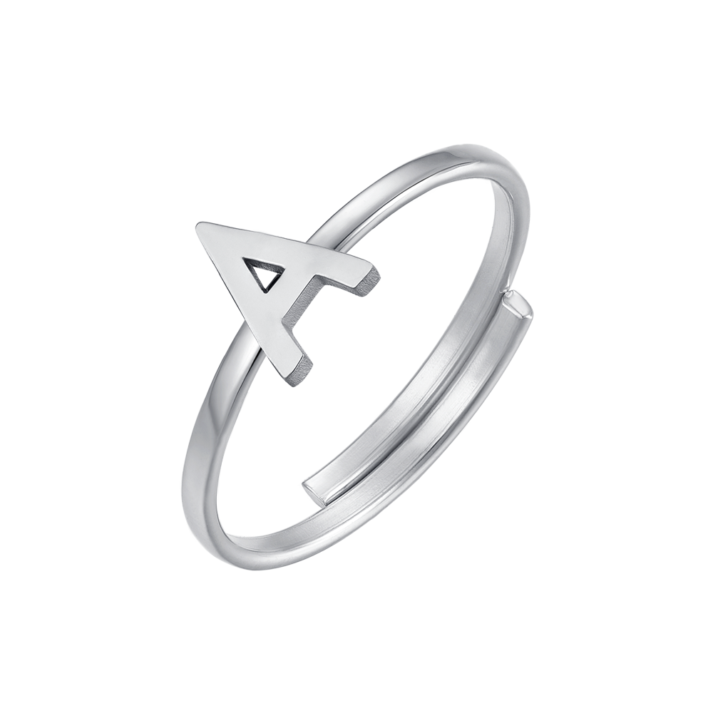 WOMAN STEEL RING WITH LETTER