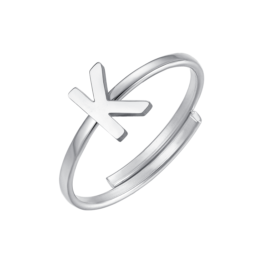 WOMAN STEEL RING WITH LETTER