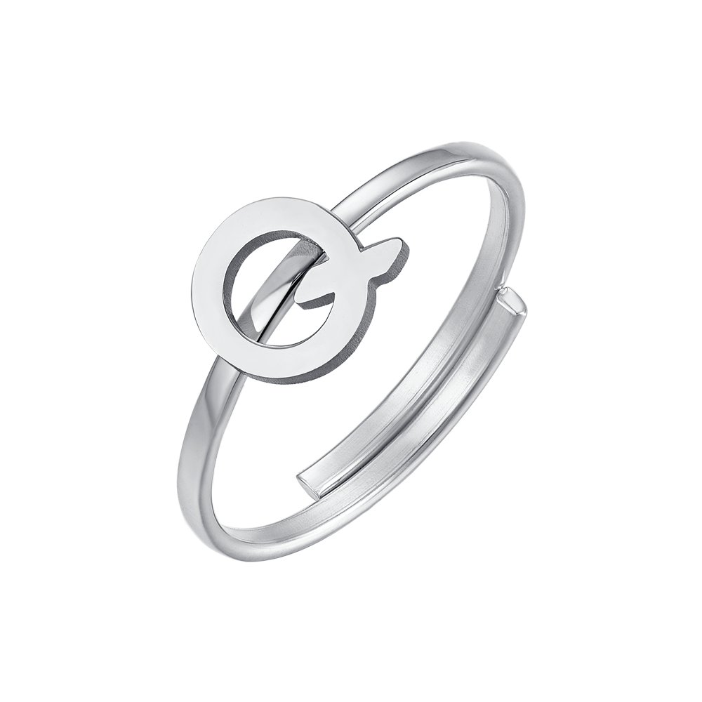 WOMAN STEEL RING WITH LETTER