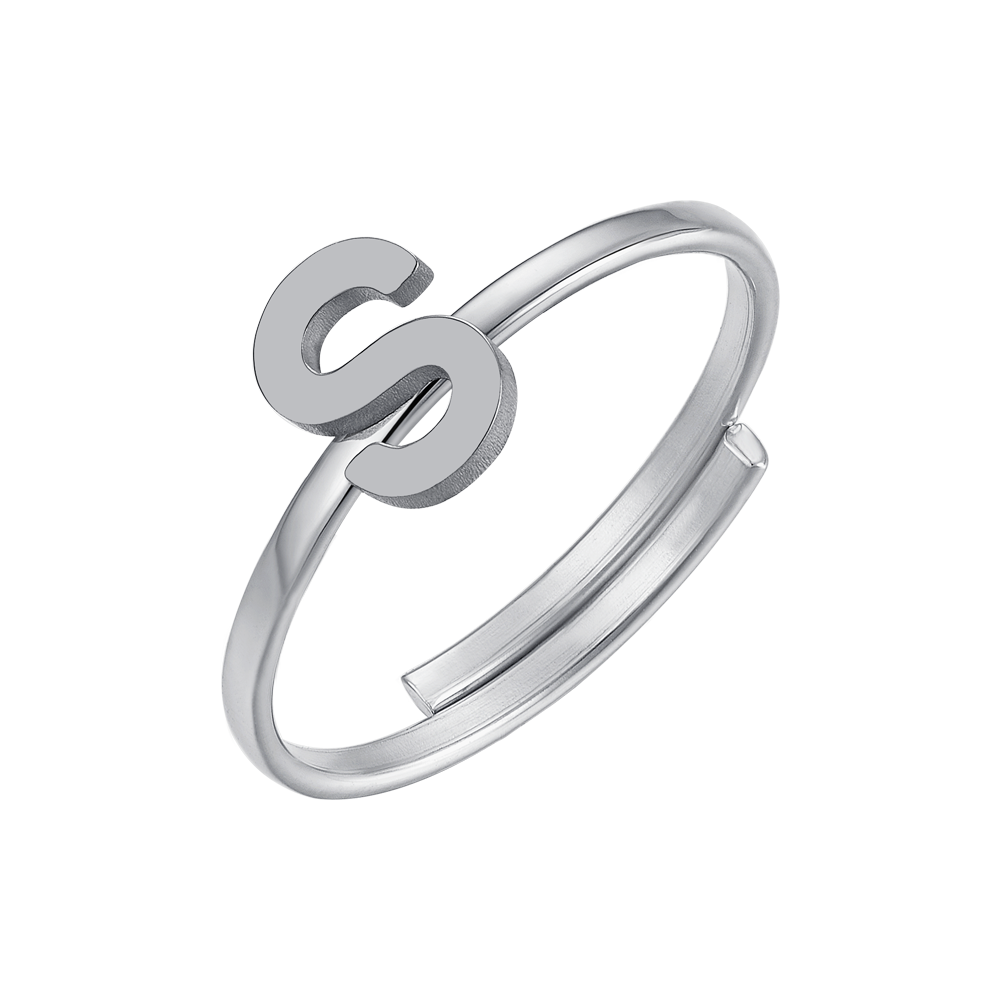 WOMAN STEEL RING WITH LETTER