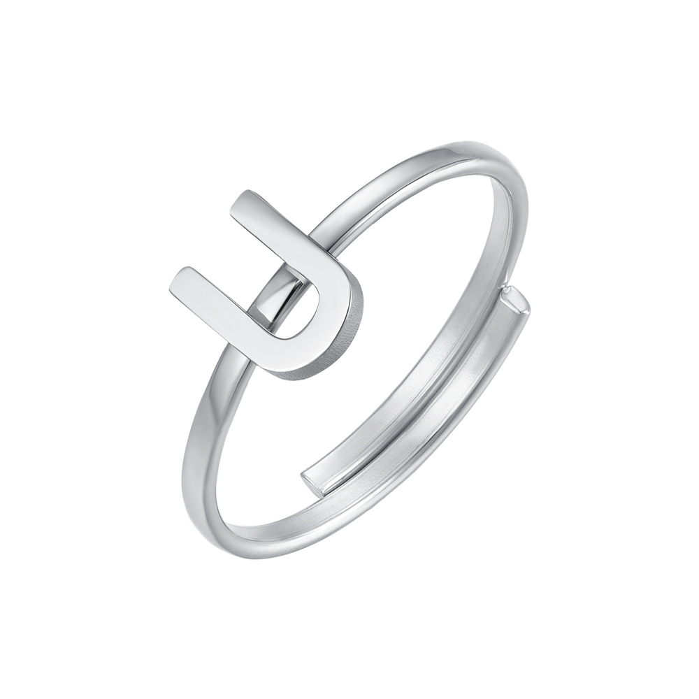 WOMAN STEEL RING WITH LETTER