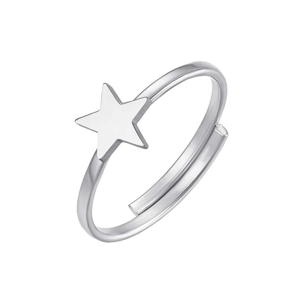 WOMAN STEEL RING WITH STAR
