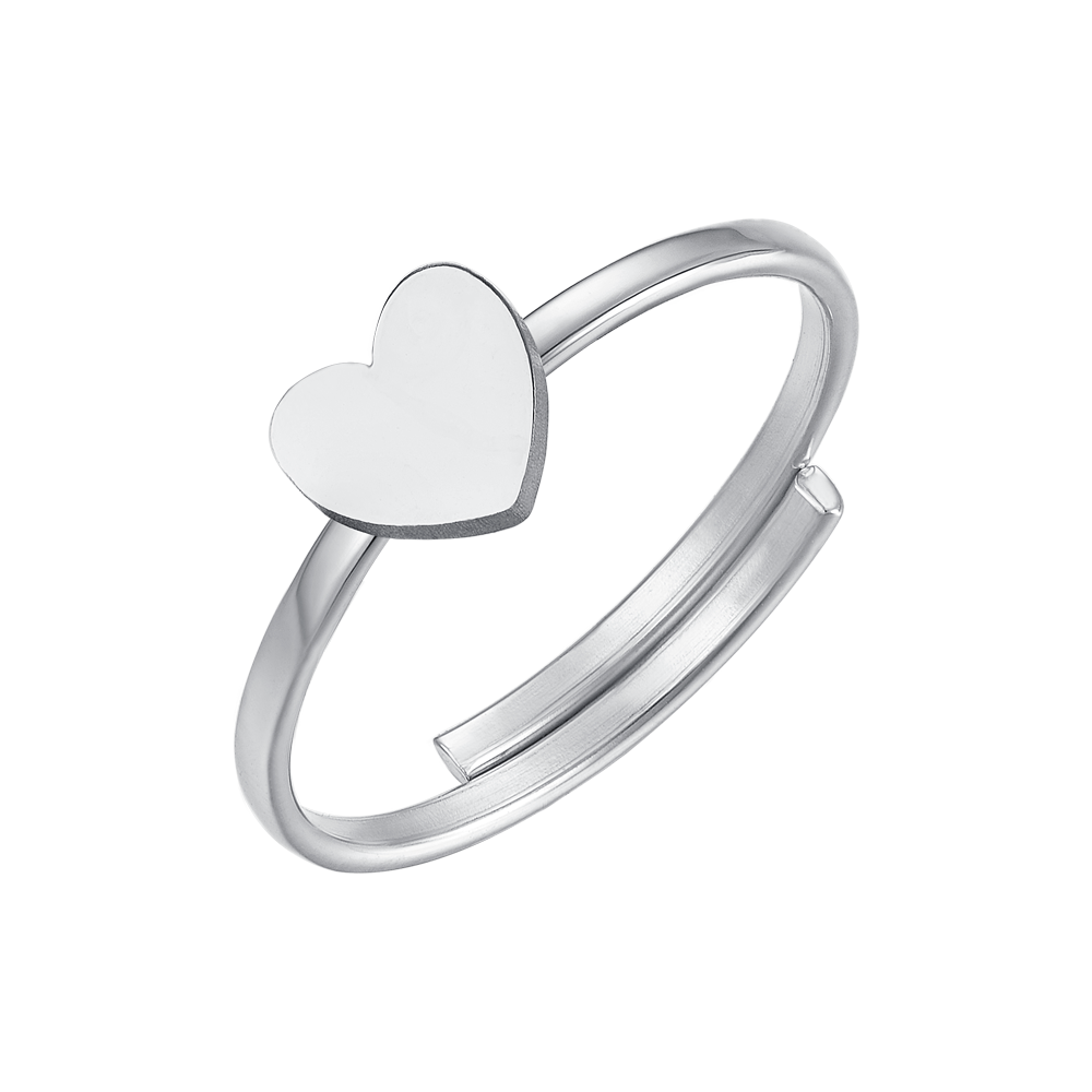 STEEL WOMEN'S FULL HEART RING