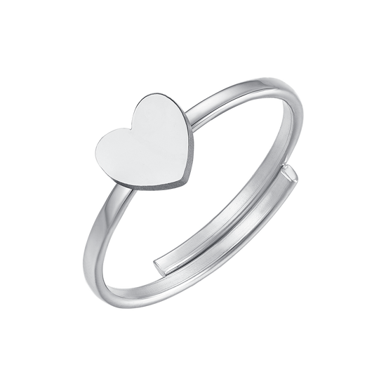 STEEL WOMEN'S FULL HEART RING