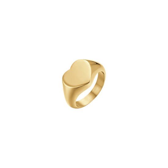 WOMAN'S RING SEAL IN IP GOLD STEEL WITH HEART Luca Barra