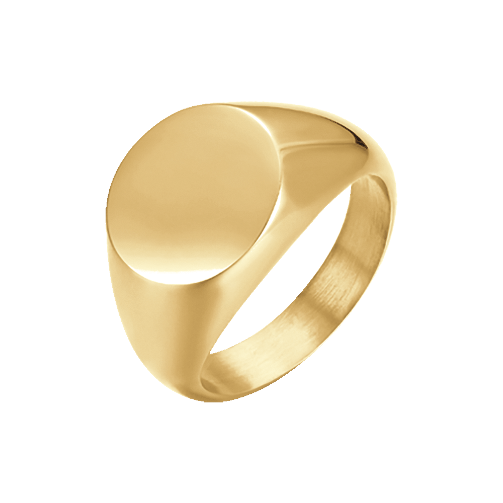 WOMEN'S IP GOLD STEEL SIGNET RING
