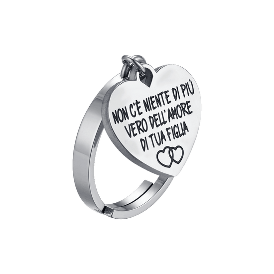 WOMAN'S RING IN STEEL THERE IS NOTHING MORE TRUE THAN THE LOVE OF YOUR DAUGHTER.