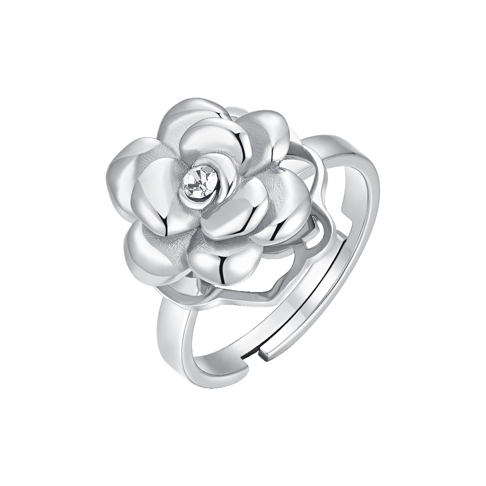 ANELLO DONNA IN ACCIAIO CON ROSA GIREVOLE