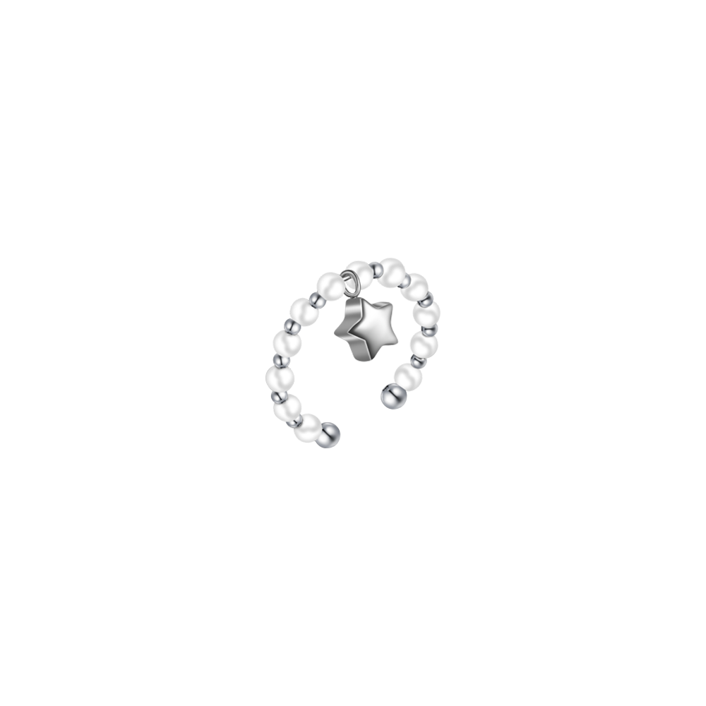 ANELLO DONNA IN ACCIAIO E PERLE BIANCHE CON STELLA
