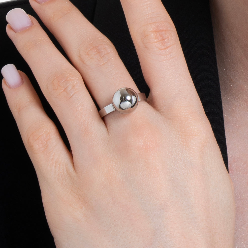 ANELLO DONNA IN ACCIAIO CON SFERA