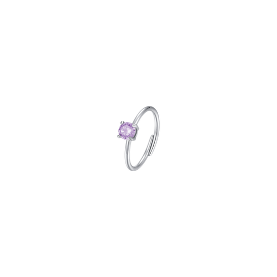 ANELLO DONNA IN ACCIAIO ZIRCONE VIOLA