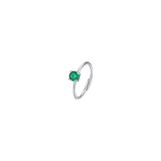 ANELLO DONNA IN ACCIAIO   ZIRCONE VERDE