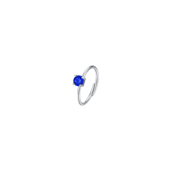 ANELLO DONNA IN ACCIAIO  ZIRCONE BLU