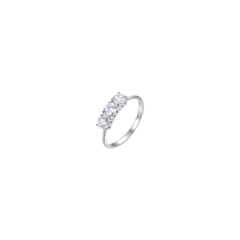 ANELLO DONNA IN ACCIAIO CON  CRISTALLI BIANCHI