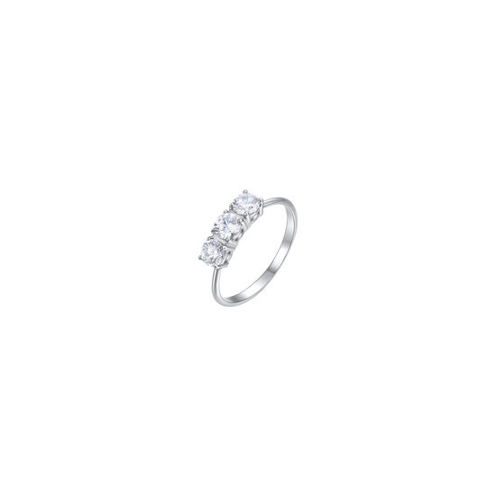 ANELLO DONNA IN ACCIAIO CON  CRISTALLI BIANCHI