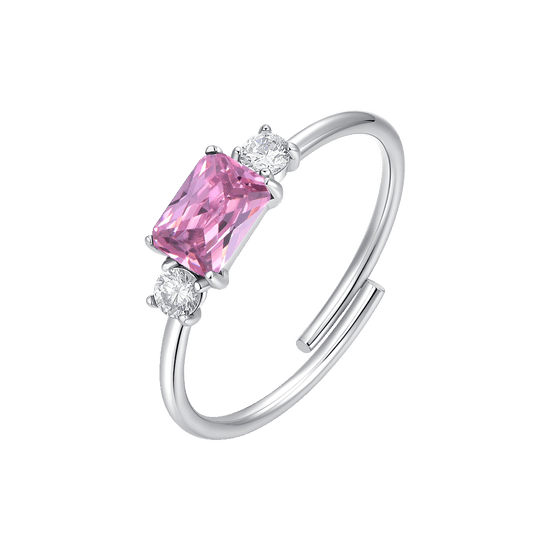 ANELLO DONNA IN ACCIAIO CON ZIRCONI ROSA E BIANCHI