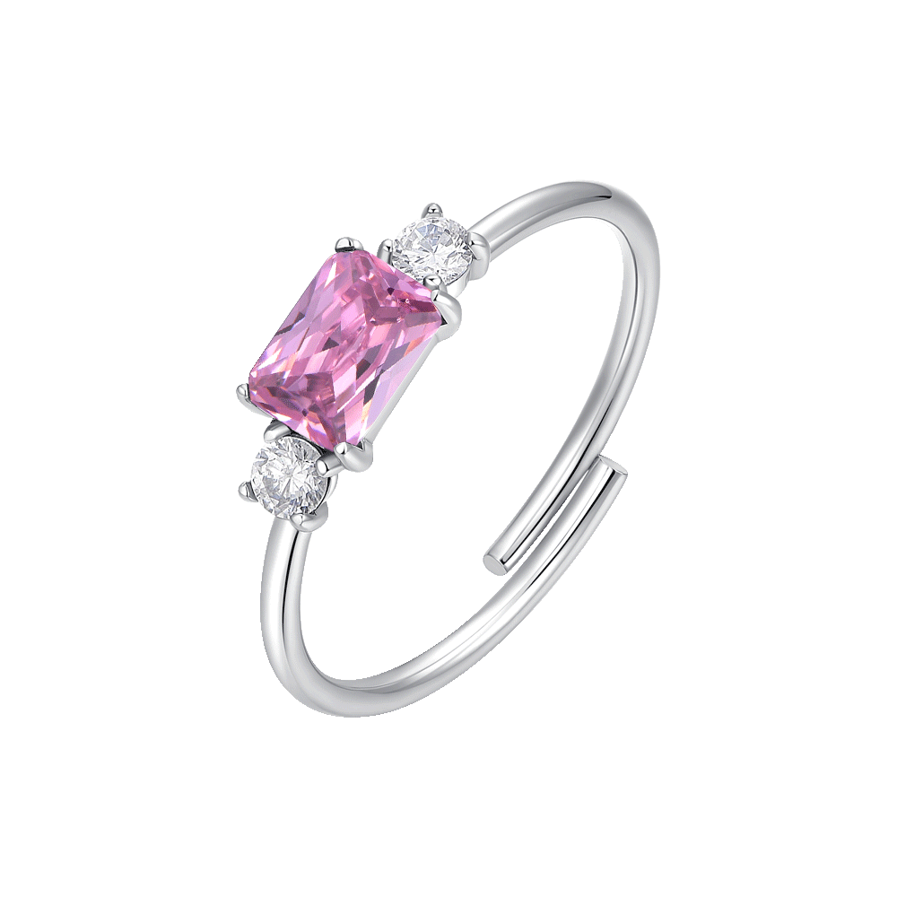 ANELLO DONNA IN ACCIAIO CON ZIRCONI ROSA E BIANCHI