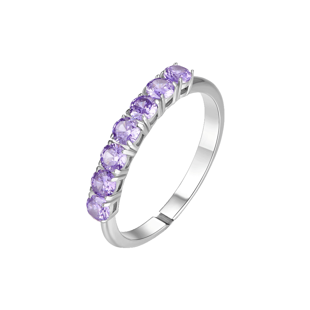 ANELLO DONNA IN ACCIAIO CON ZIRCONI VIOLA MISURA S