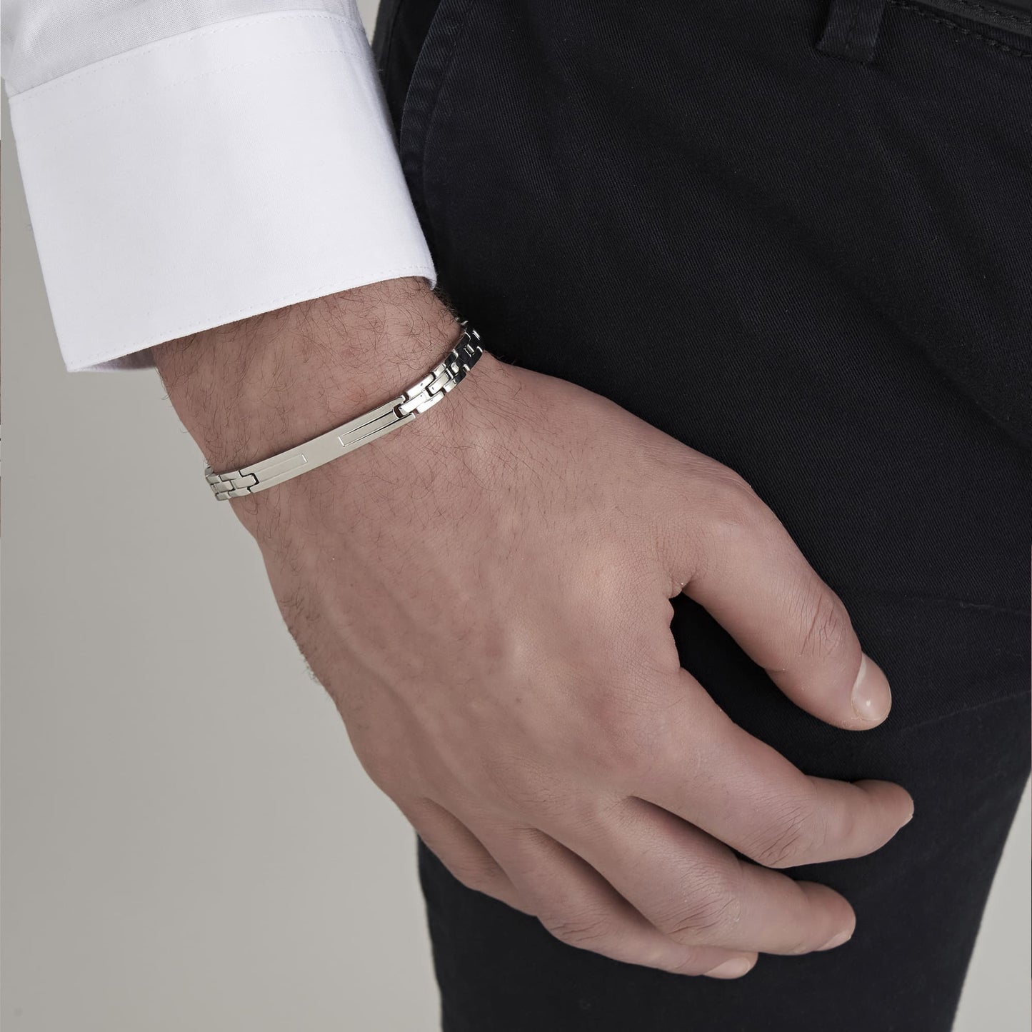 NARROW LINK STEEL MEN'S BRACELET