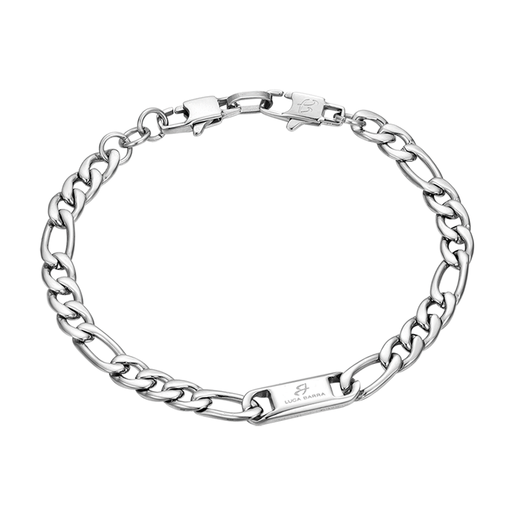 men's steel chain link bracelet luca barra