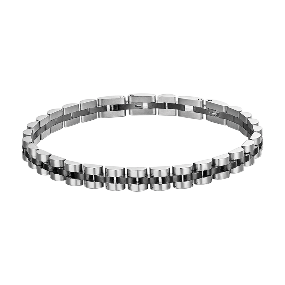 BLACK IP DETAILED STEEL MEN'S BRACELET Luca Barra