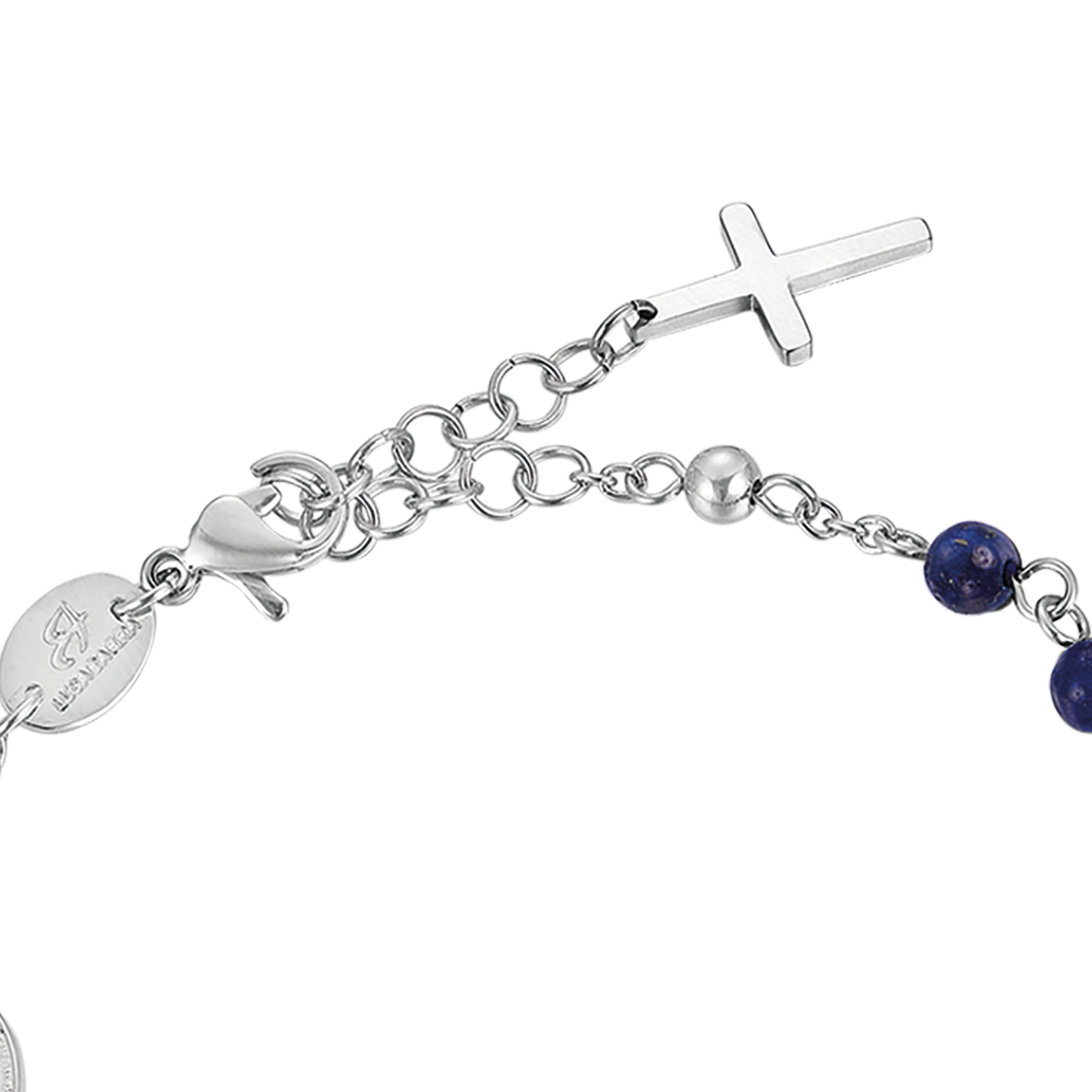 MEN'S ROSARY BRACELET IN STEEL WITH LAPIS STONES Luca Barra