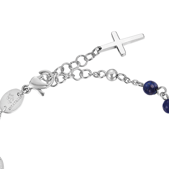 MEN'S ROSARY BRACELET IN STEEL WITH LAPIS STONES Luca Barra