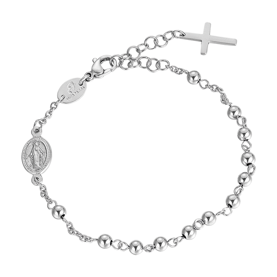 MEN'S ROSARY BRACELET IN STEEL WITH STEEL BONES Luca Barra