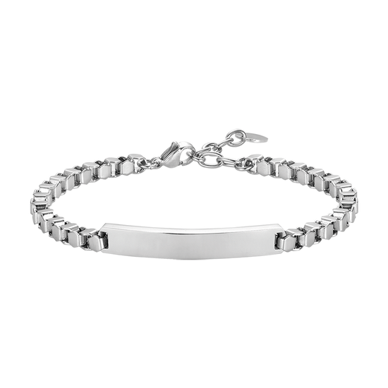 STEEL MEN'S BRACELET WITH CUSTOMIZABLE PLATE