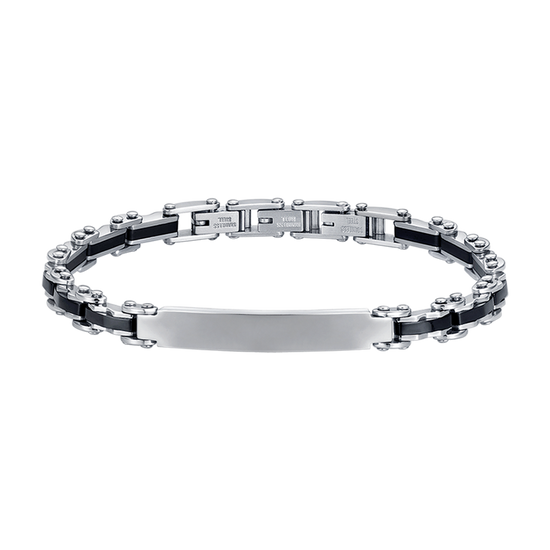 men's steel chain link bracelet luca barra