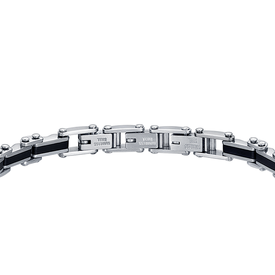 men's steel chain link bracelet luca barra