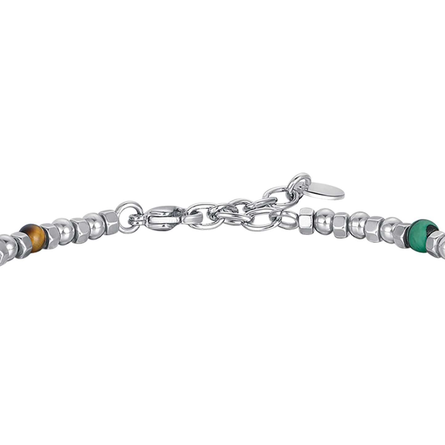 STEEL MEN'S BRACELET WITH COLORED STONES AND CROSS