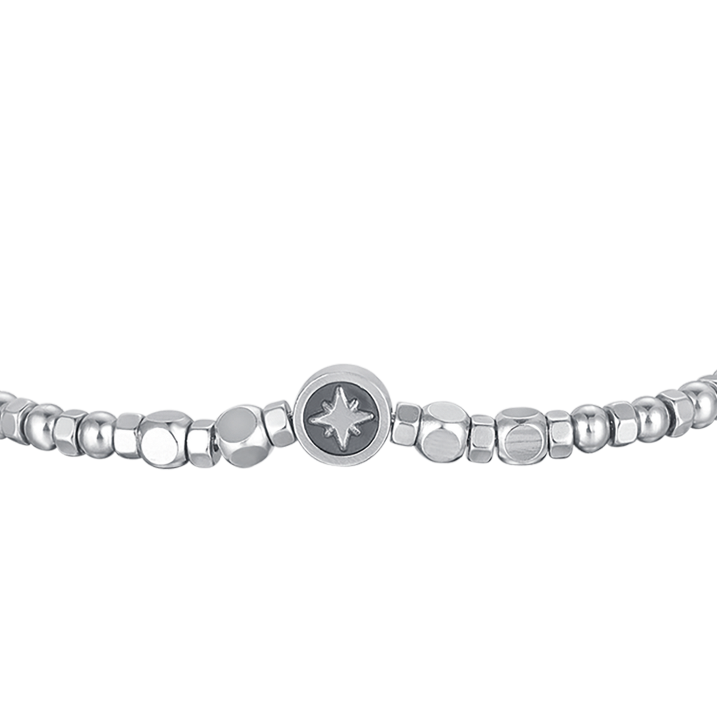 STEEL MEN'S BRACELET WITH LAPIS AND STAR