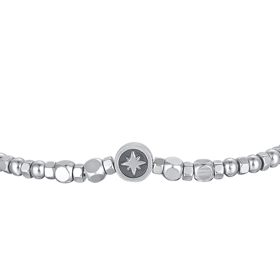 STEEL MEN'S BRACELET WITH LAPIS AND STAR