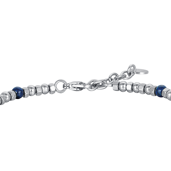 STEEL MEN'S BRACELET WITH LAPIS AND STAR