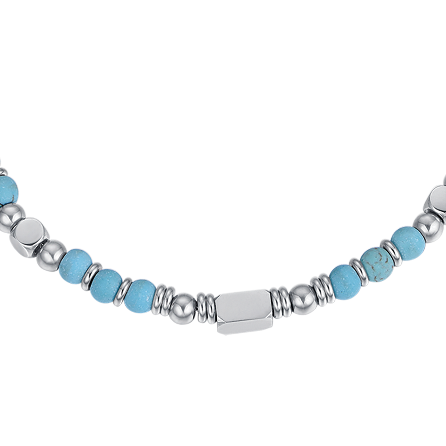 MEN'S STEEL BRACELET WITH TURQUOISE STONES AND STEEL