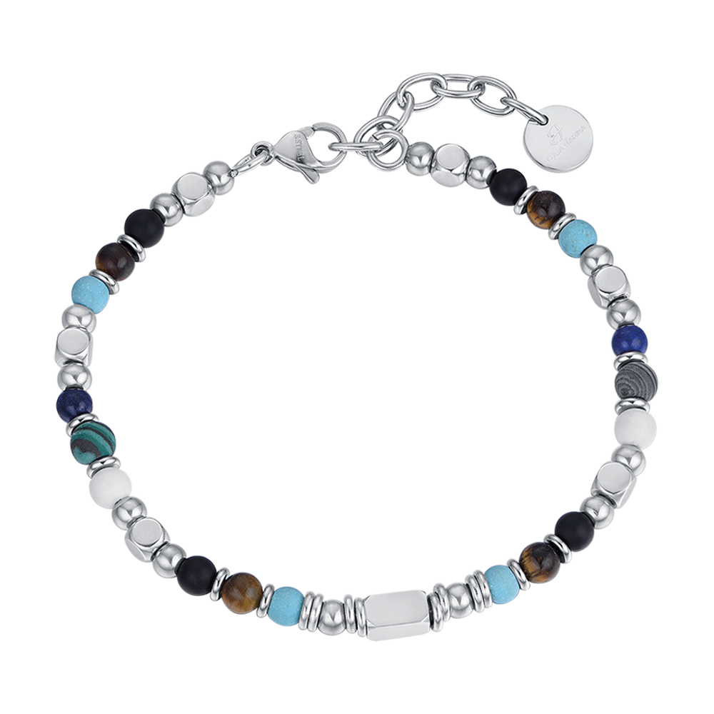 BRACCIALE UOMO IN ACCIAIO CON OCCHIO DI TIGRE