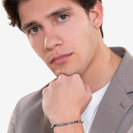 BRACCIALE UOMO IN ACCIAIO CON OCCHIO DI TIGRE