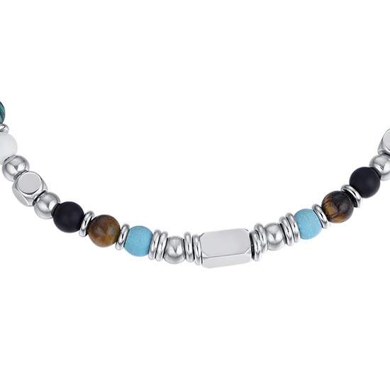 BRACCIALE UOMO IN ACCIAIO CON OCCHIO DI TIGRE