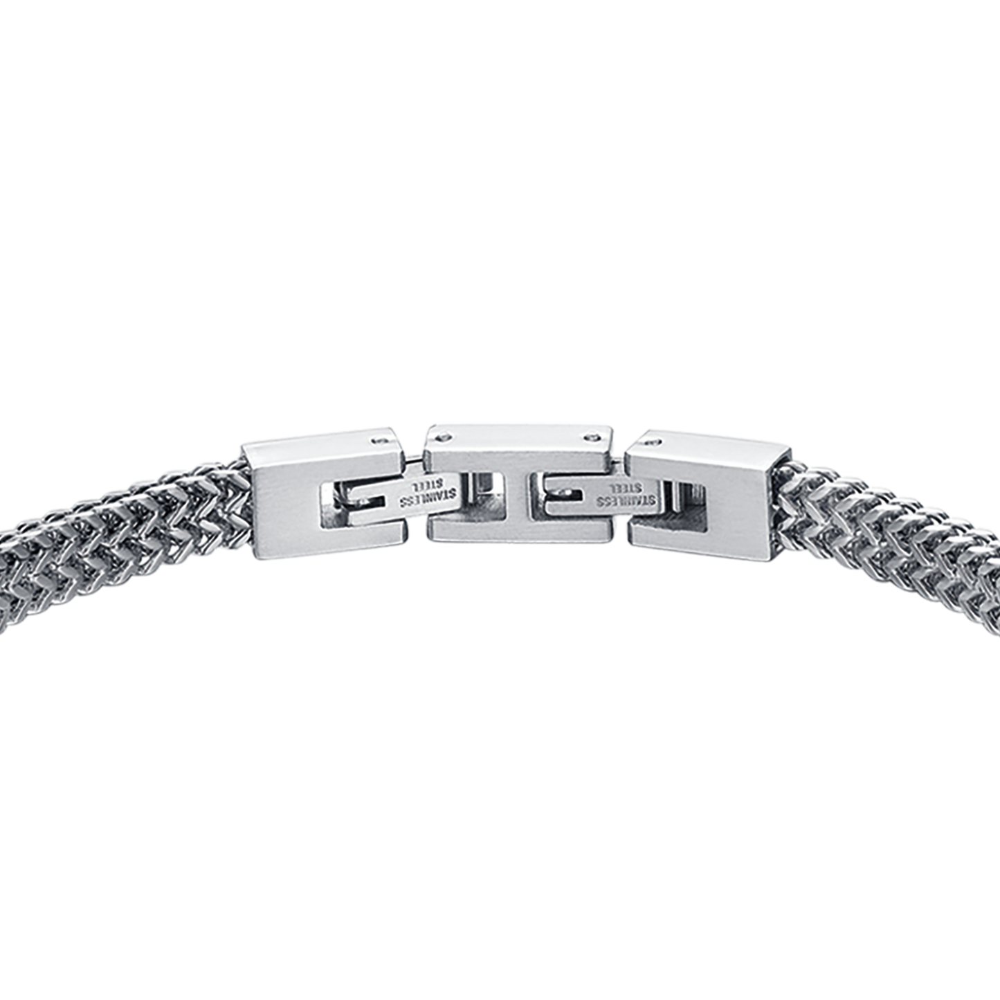 STEEL MEN'S BRACELET WITH CARBON FIBER PLATE AND BLACK ELEMENT