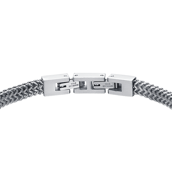 STEEL MEN'S BRACELET WITH CARBON FIBER PLATE AND BLACK ELEMENT