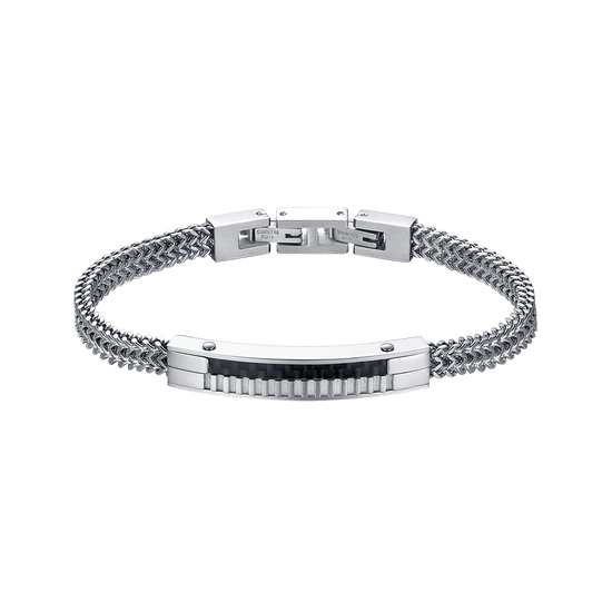 MAN'S STEEL BRACELET WITH CARBON FIBER PLATE Luca Barra