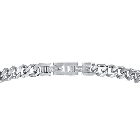 IP GOLD STEEL MEN'S BRACELET WITH WHITE CRYSTALS