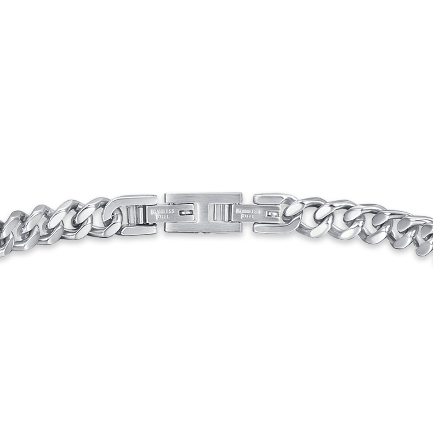 MAN'S BRACELET IN STEEL WITH PLATE AND WHITE CRYSTALS Luca Barra